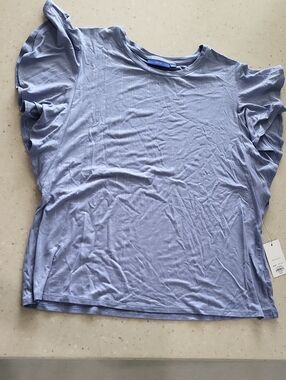 Apt. 9 Blue Ruffle Sleeve Short-Sleeve Tee
